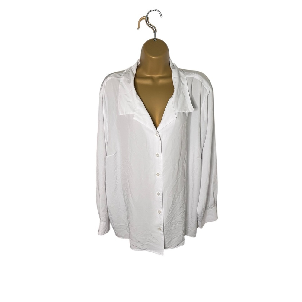Vintage 90s-Y2K Studio 1940 Button Front Blouse White 26/28W